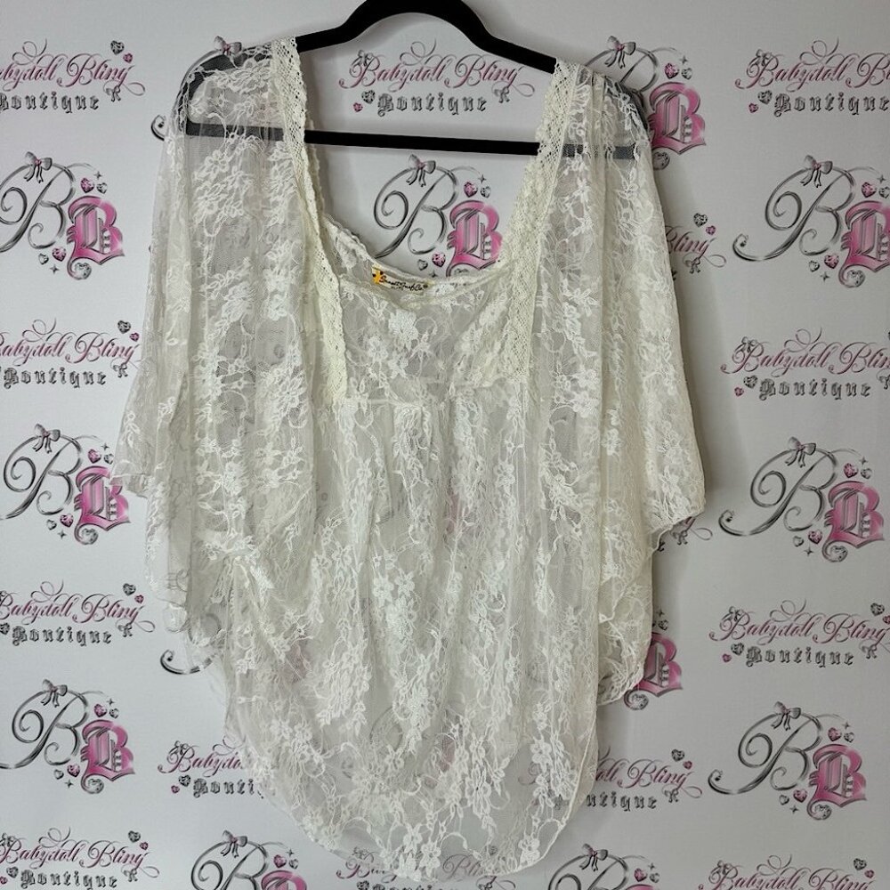 Sunset surf co. Coverup dress mesh lace Lacie floral Elegant Lace Poncho Top